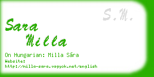 sara milla business card